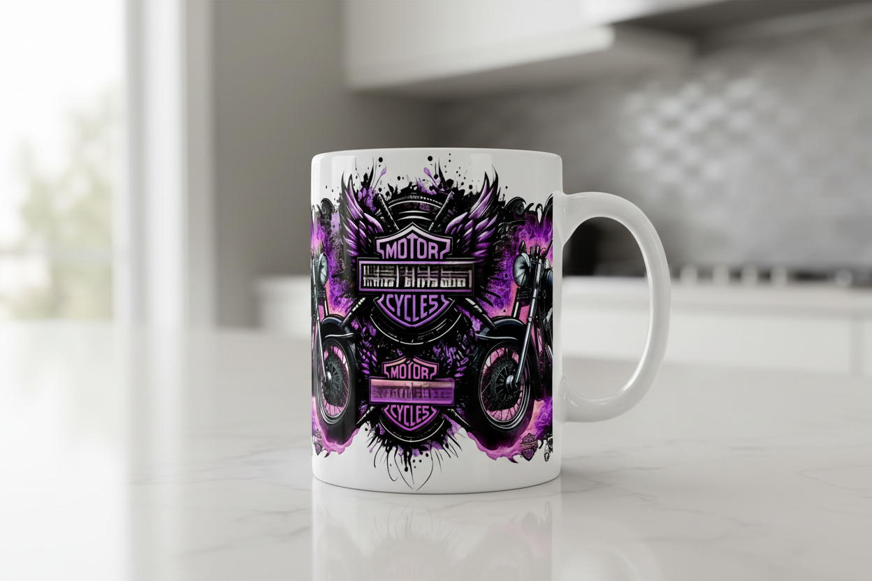 Purple Motorcycles - UVDTF Wrap for cups/hard surfaces sticker
