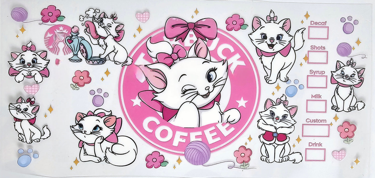 Winking Cat  - UVDTF Wrap for cups/hard surfaces sticker