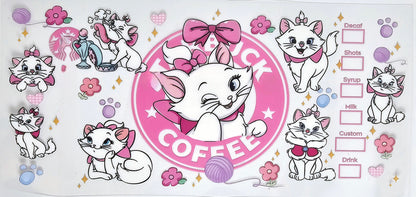 Winking Cat  - UVDTF Wrap for cups/hard surfaces sticker