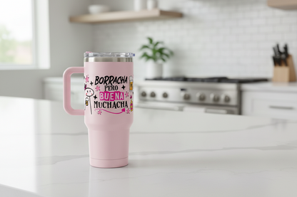 Borracha Pero Buena Muchacha (A Drunk but a Good Girl) - UVDTF Wrap for cups/hard surfaces sticker
