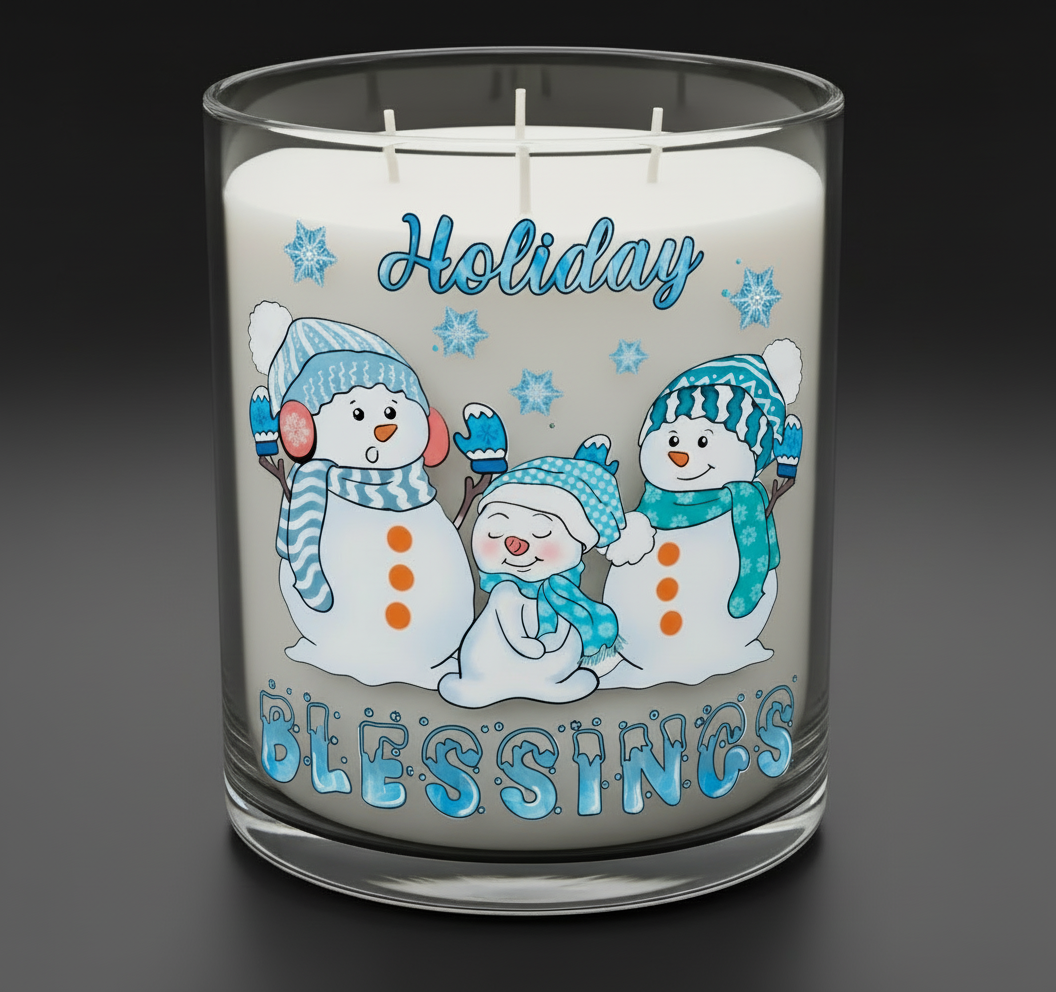 Holiday Blessings Snowmen - UVDTF Decal for cups/hard surfaces sticker
