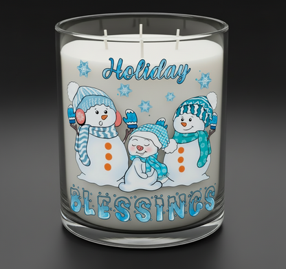 Holiday Blessings Snowmen - UVDTF Decal for cups/hard surfaces sticker