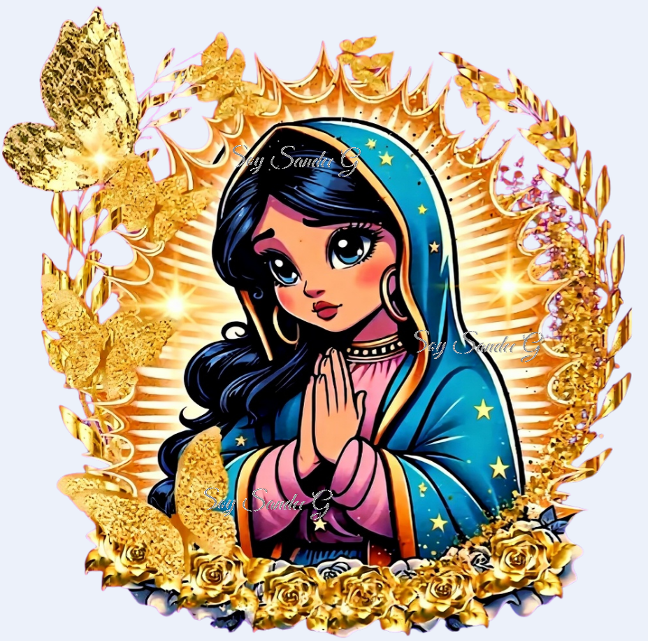 Golden Virgencita - UVDTF decal for cups/hard surfaces sticker