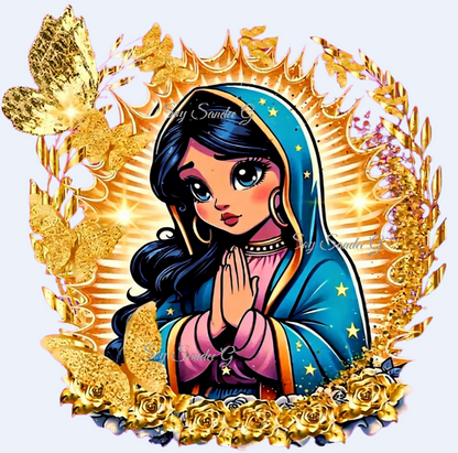 Golden Virgencita - UVDTF decal for cups/hard surfaces sticker