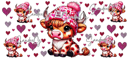 Baby Highland Hot Mess Pink Cow - UVDTF Wrap for cups/hard surfaces sticker