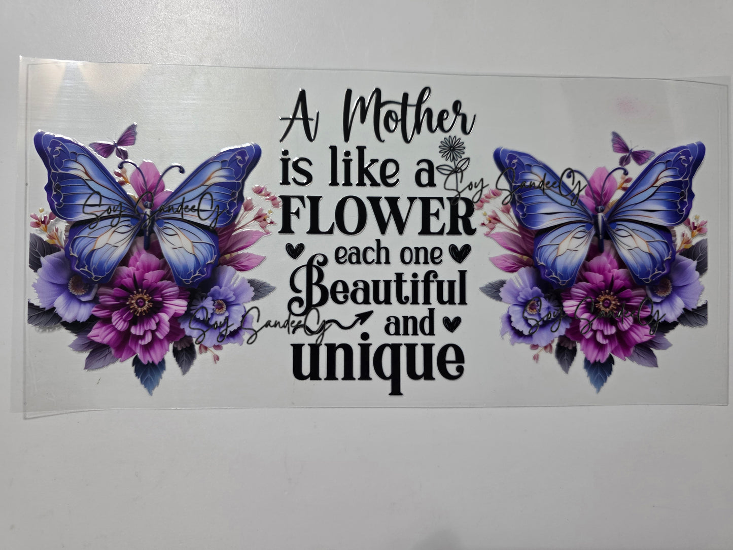 A Mother is Like a Flower - UVDTF wrap for cups/hard surfaces sticker