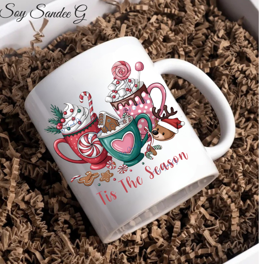 Tis the Season Mugs - UVDTF Decal for cups/hard surfaces sticker