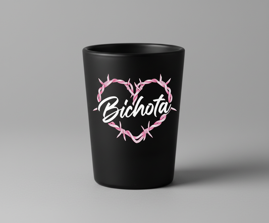 Bichota Shotglass Heart UVDTF Decal - Clear Background sticker