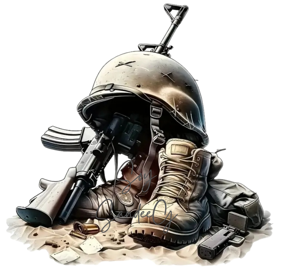 Military Boots & Hat - UVDTF Decal for cups/hard surfaces sticker