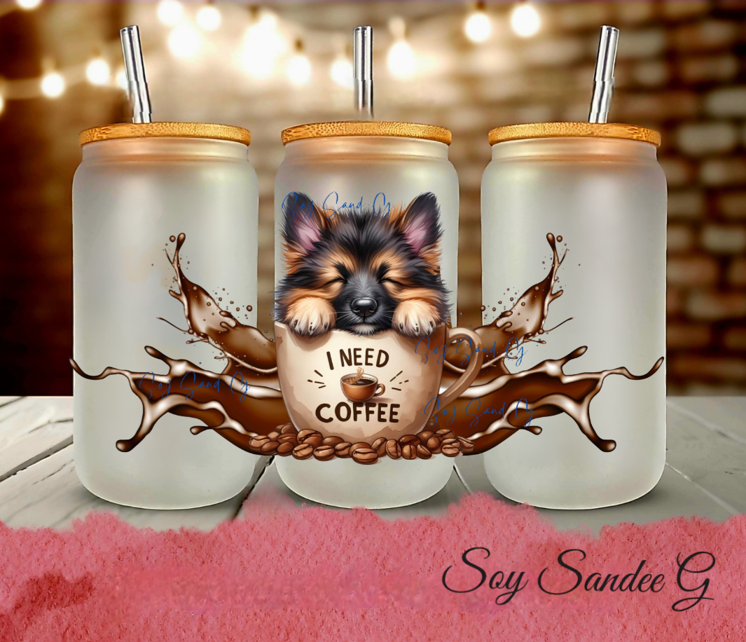 German Shepard in a Mug - UVDTF Wrap for cups/hard surfaces sticker