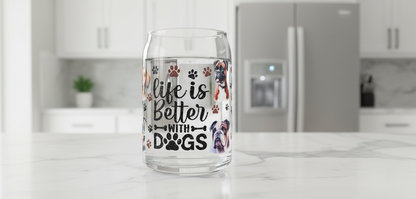 Life is Better with Dogs #4 - UVDTF Wrap for cups/hard surfaces sticker