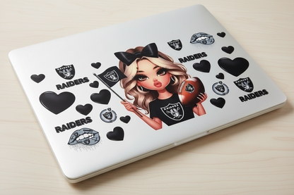 Raiders Cheerleader - UVDTF Wrap for cups/hard surfaces sticker