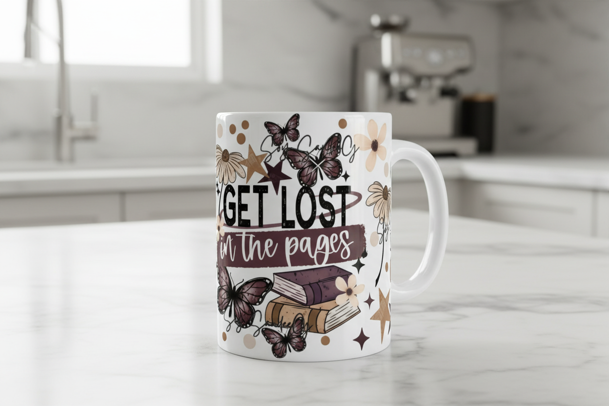 Get Lost In The Pages - UVDTF wrap for cups/hard surfaces sticker