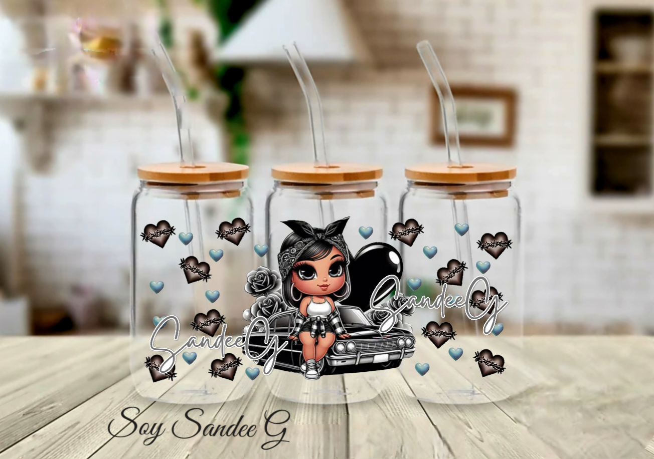 Coser envolturas UVDTF azules de Starbucks