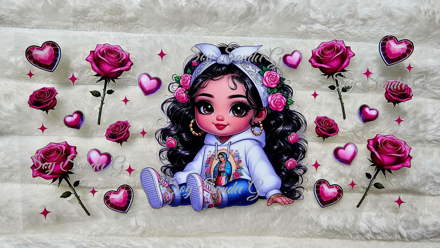 Virgen de Guadalupe Cutie - UVDTF Wrap for cups/hard surfaces sticker