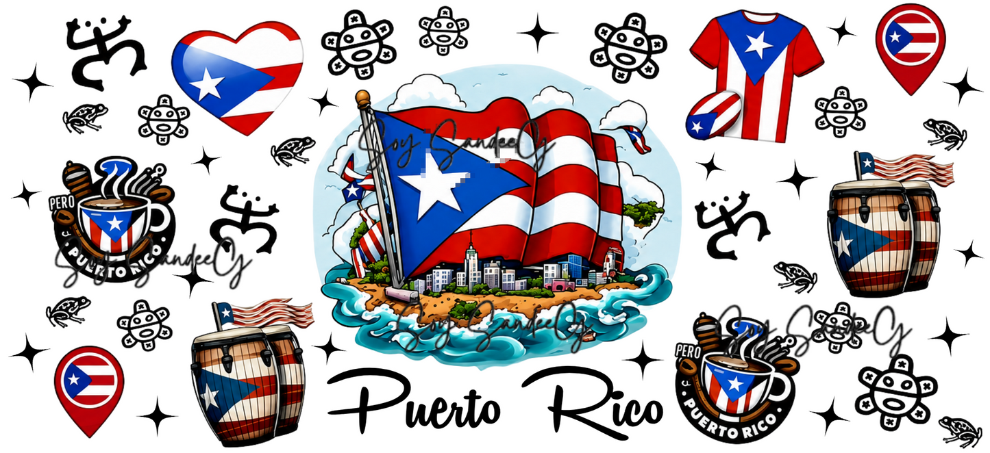 Pero Puerto Rico - UVDTF Wrap for cups/hard surfaces sticker