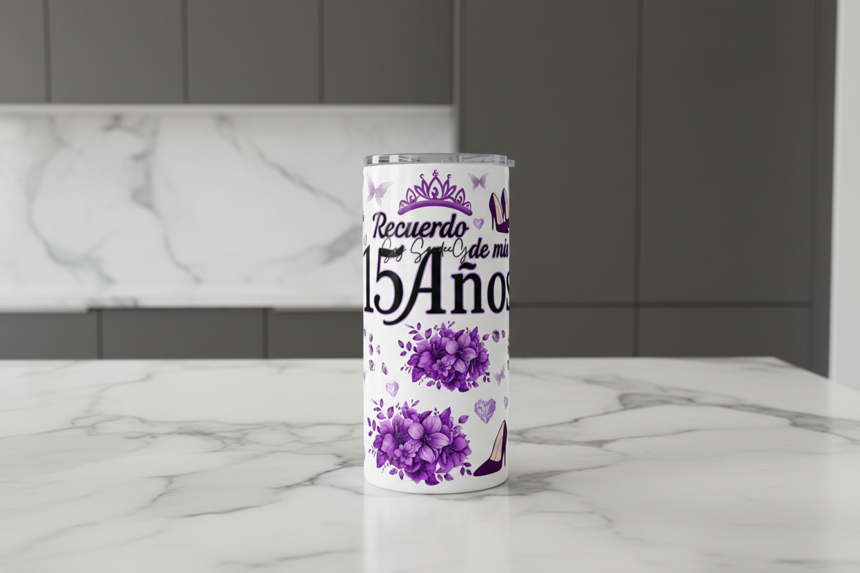 Mis Quince Dark Purple - UVDTF Wrap for cups/hard surfaces sticker