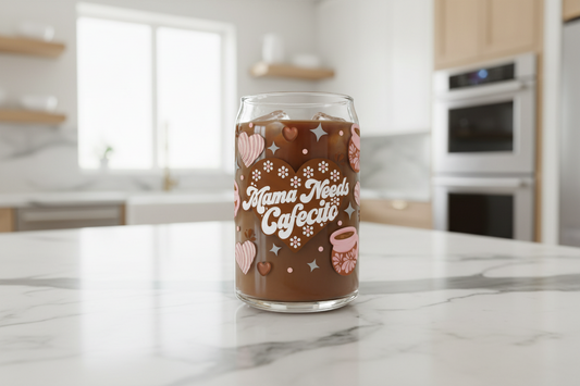 Mama Needs Cafecito #2 - UVDTF Wrap for cups/hard surfaces sticker