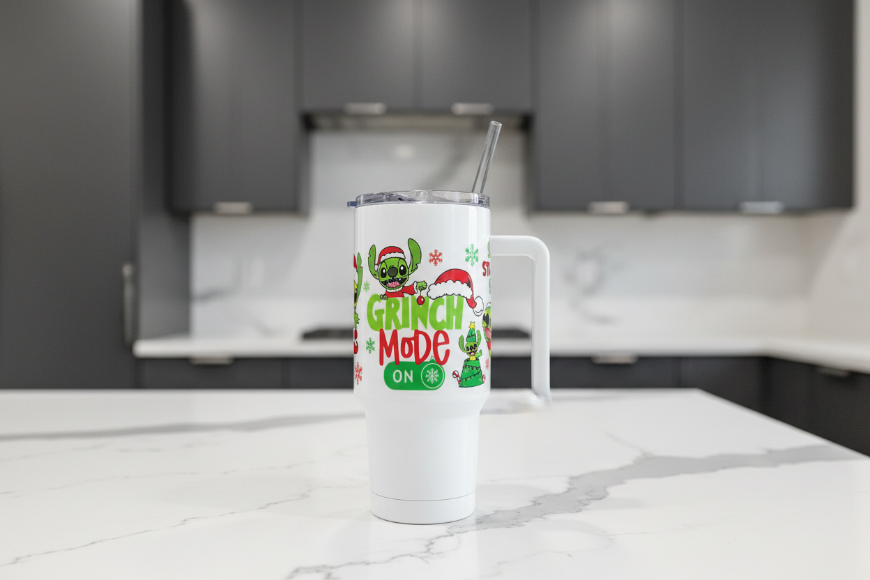 Grinch Stitch Stink Stank - UVDTF Wrap for cups/hard surfaces sticker