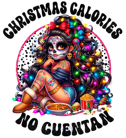 Christmas Calories Don't Count Skully - UVDTF Decal for cups/hard surfaces sticker
