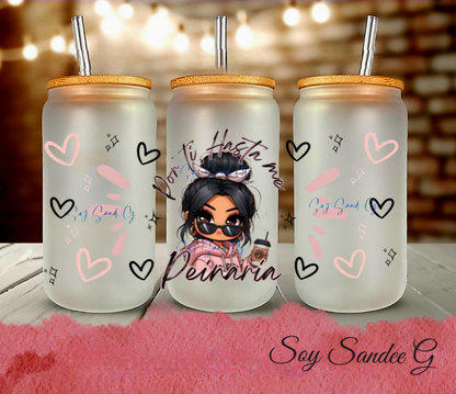 Messy Hair Girl - UVDTF Wrap for cups/hard surfaces sticker