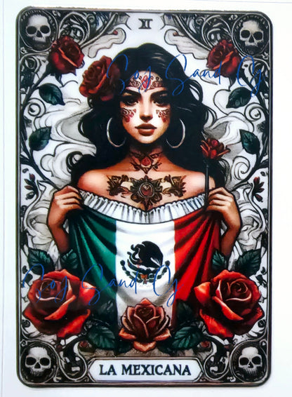La Mexicana Tarot Card - UVDTF Decal for cups/hard surfaces sticker