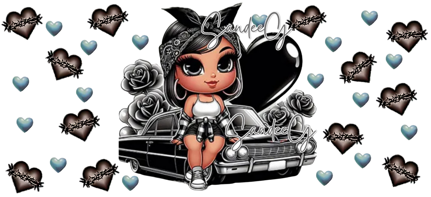 Coser envolturas UVDTF azules de Starbucks