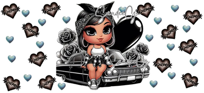 Coser envolturas UVDTF azules de Starbucks