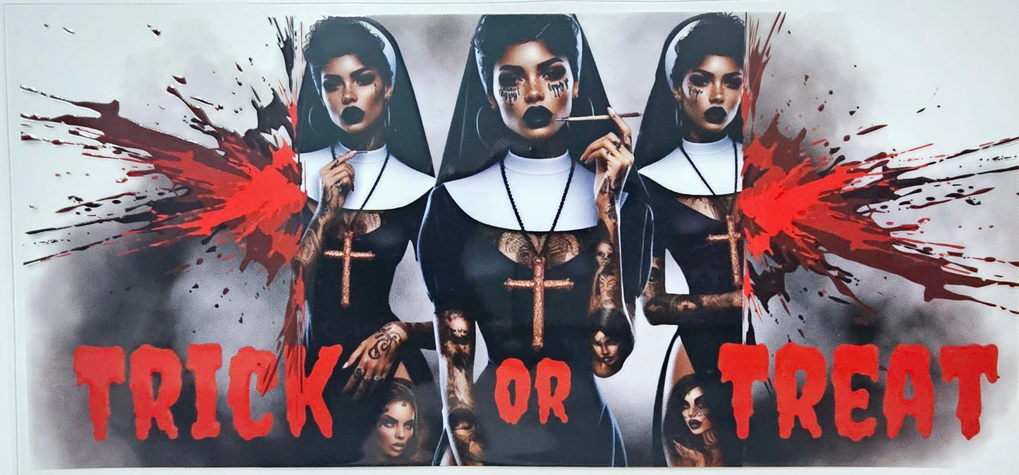 Trick or Treat Nuns - UVDTF Wrap for cups/hard surfaces sticker