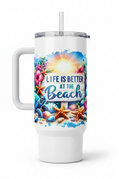 Life is Better at the Beach Turtle - UVDTF Wrap for cups/hard surfaces sticker