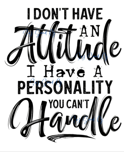 No tengo actitud... Calcomanía UVDTF