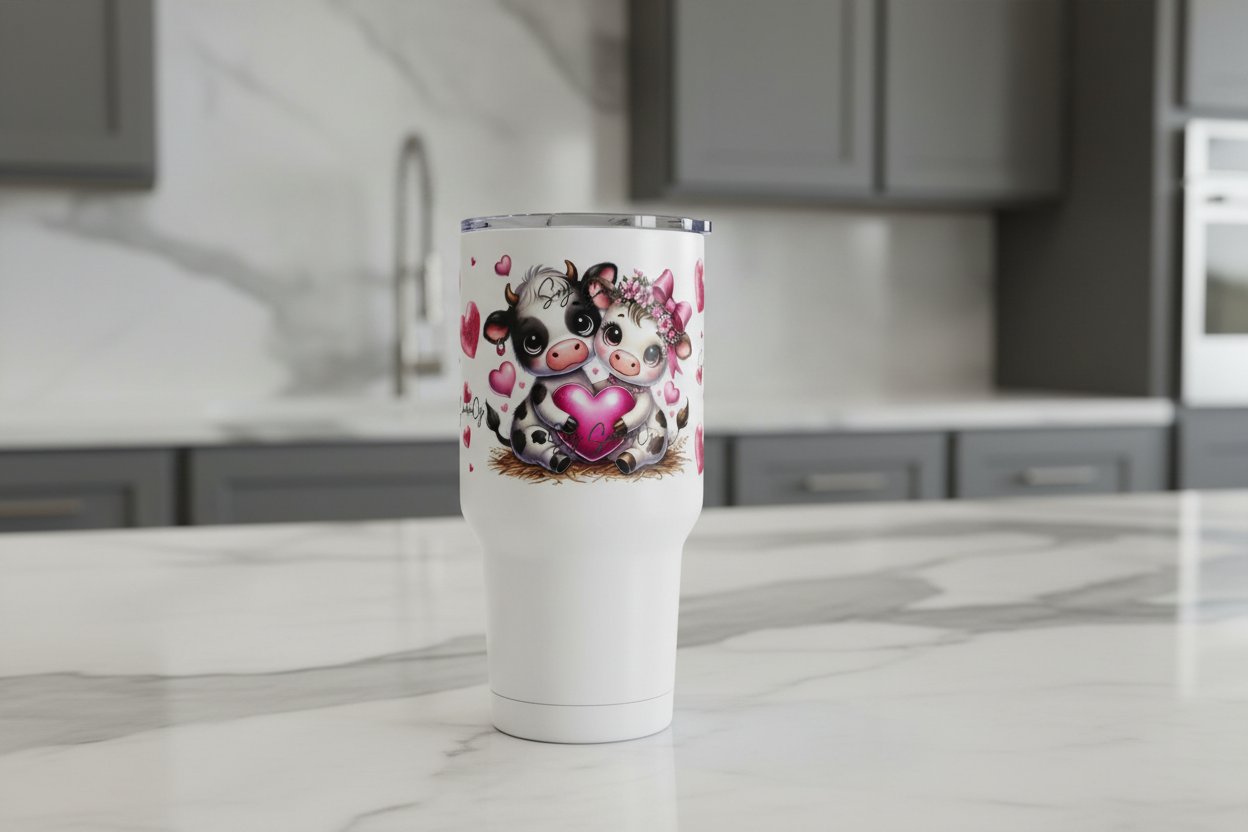 Valentine Cows - UVDTF Wrap for cups/hard surfaces sticker