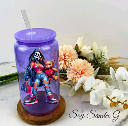 Masked Cutie with her Teddy Bear - UVDTF Decal for cups/hard surfaces sticker