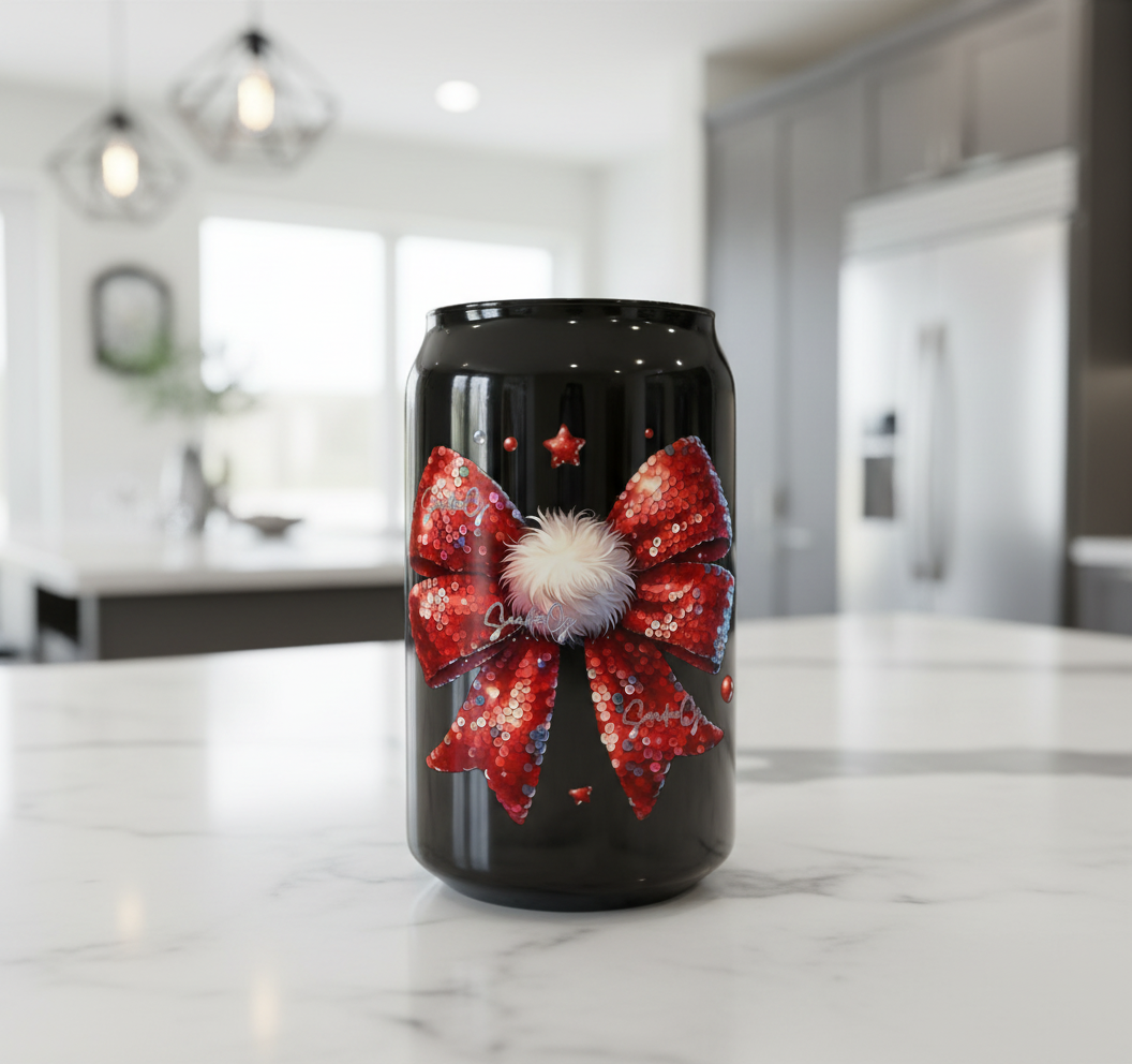 Red Glitter Coquette Bow - UVDTF Decal for cups/hard surfaces sticker