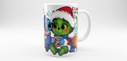Stitch & Grinch Chocolatito - UVDTF Wrap for cups/hard surfaces sticker