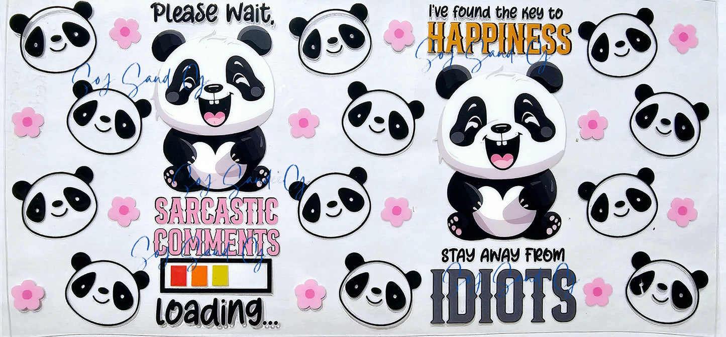 I Found the Key to Happiness Panda - UVDTF Wrap for cups/hard surfaces sticker