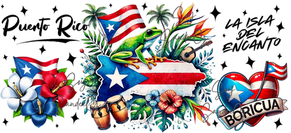 Puerto Rico - UVDTF Wrap for cups/hard surfaces sticker