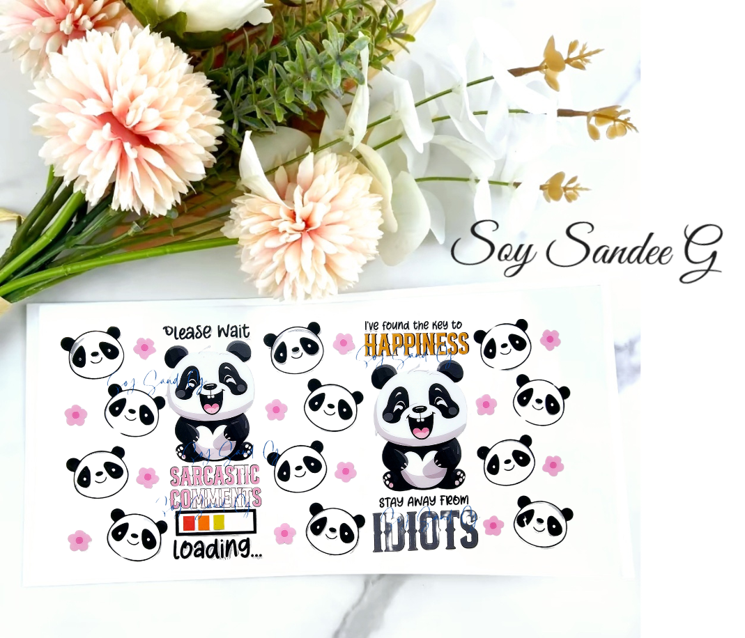 I Found the Key to Happiness Panda - UVDTF Wrap for cups/hard surfaces sticker