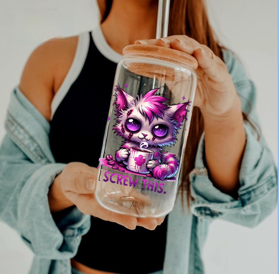 Screw This Cat - UVDTF Decal for cups/hard surfaces sticker