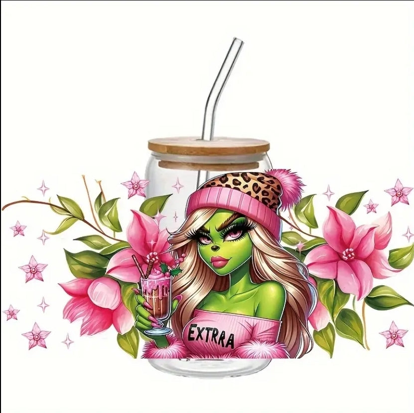 Extraa Sexy Green Girl - UVDTF Wrap for cups/hard surfaces sticker