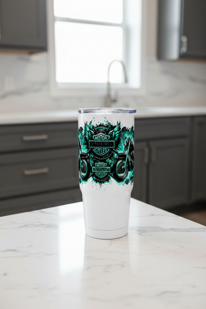 Teal Motorcycles - UVDTF Wrap for cups/hard surfaces sticker