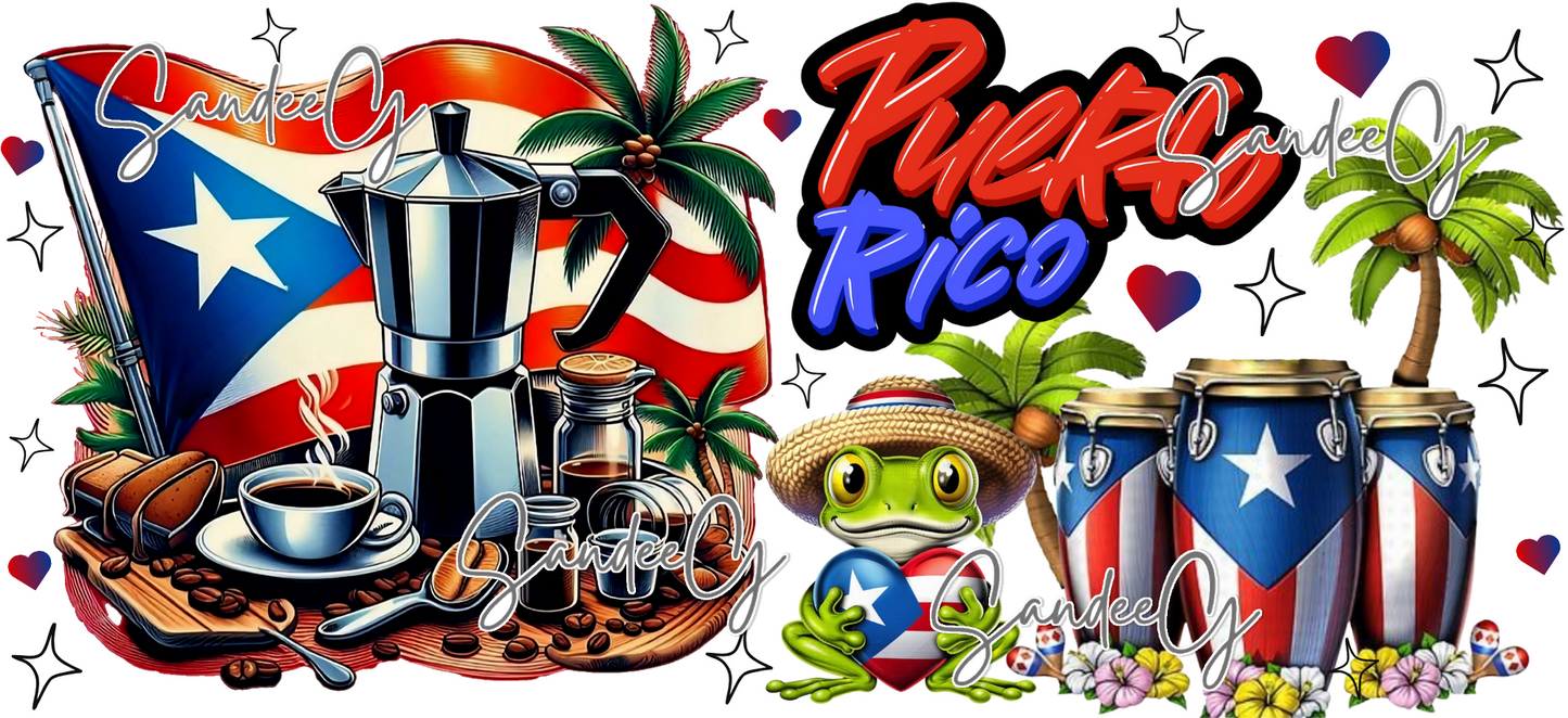 Puerto Rico #2 - UVDTF Wrap for cups/hard surfaces sticker