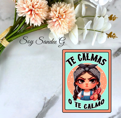 Te Calmas (Calm Down) - UVDTF Decal (Peach & Teal) for cups/hard surfaces sticker