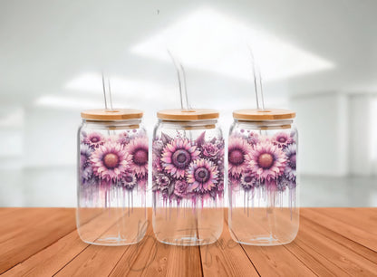 Envoltura UVDTF con girasoles rosados