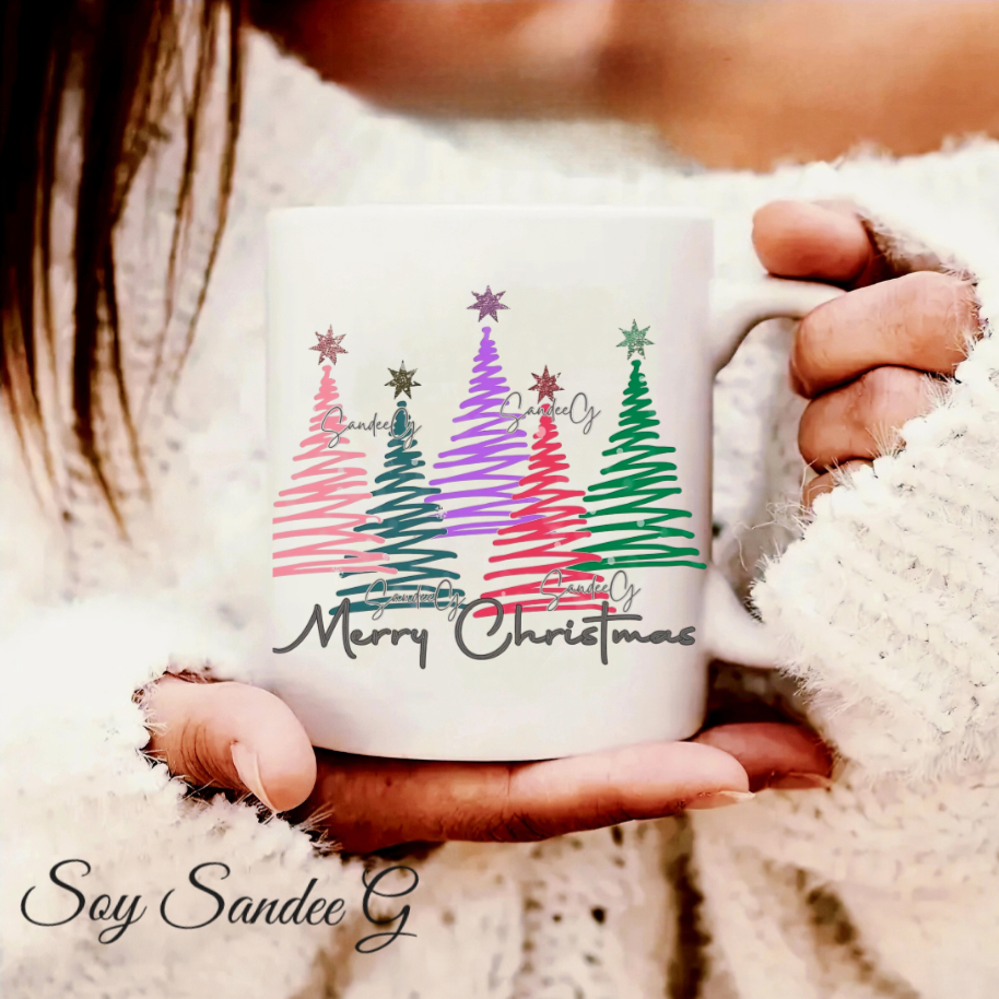 Spiral Christmas Trees - UVDTF Decal for cups/hard surfaces sticker