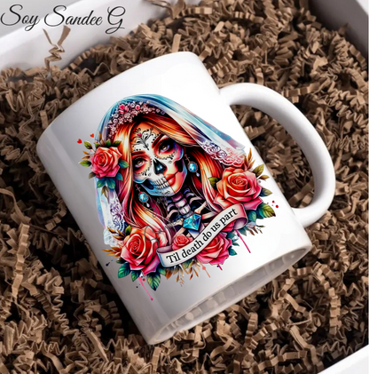 Til Death DO Us Part Skully - UVDTF Decal for cups/hard surfaces sticker