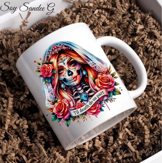 Til Death DO Us Part Skully - UVDTF Decal for cups/hard surfaces sticker