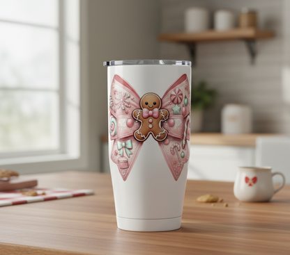 Pink Gingerbread Coquette Bow - UVDTF Decal for cups/hard surfaces sticker