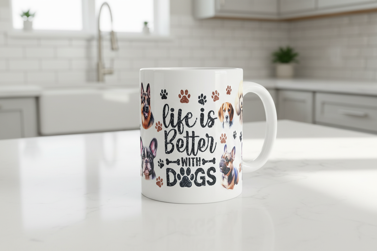 Life is Better with Dogs #1 - UVDTF Wrap for cups/hard surfaces sticker