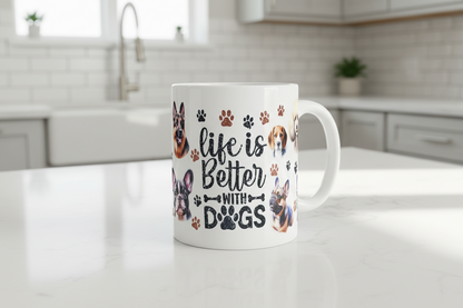 Life is Better with Dogs #1 - UVDTF Wrap for cups/hard surfaces sticker